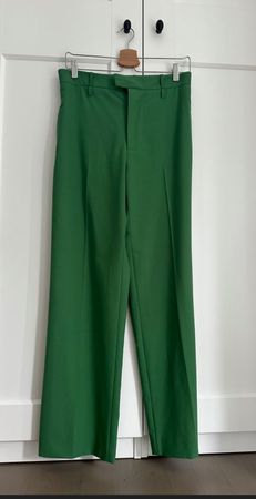 Zara high waist straight green pants