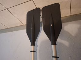 Paddel Aluminium leicht mit Paddelkopf schwarz 2 Stk