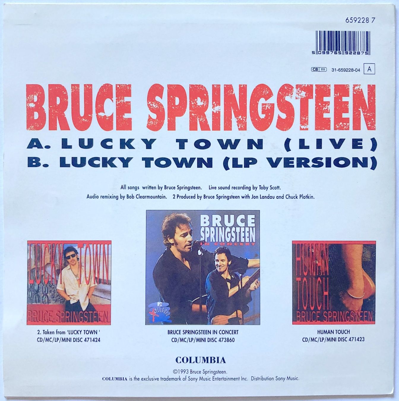 Dischi in vinile: BRUCE SPRINGSTEEN - LUCKY TOWN (LIVE) – Usato da Bottens venduto da hotter-than-hell 1