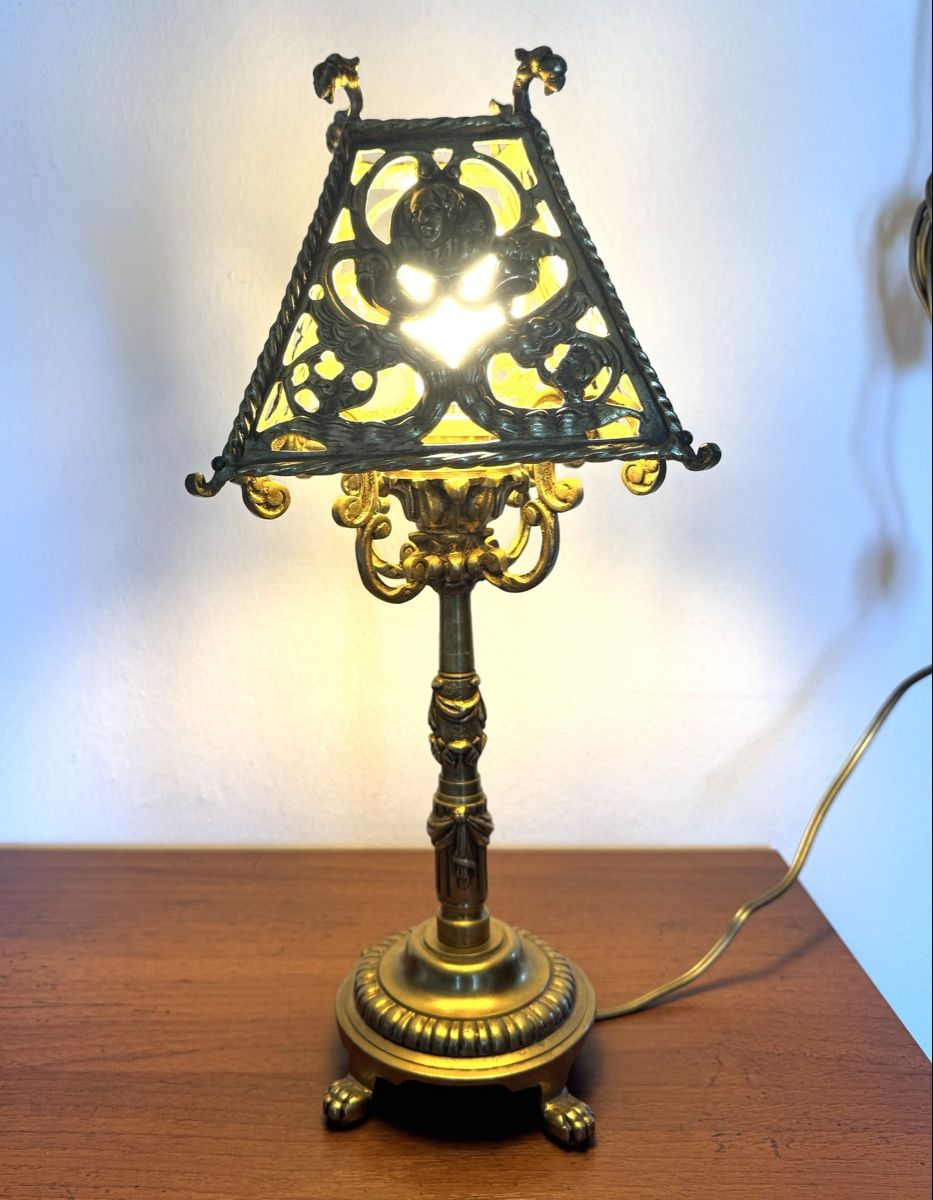 Lampen: Antike Tischlampe aus massivem Messing – Gebraucht aus Balsthal von Narulya 1