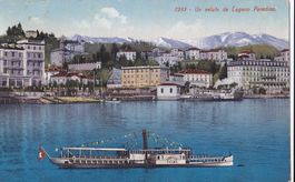 Lugano Paradiso Teilansicht mit Dampfschiff "Ticino"