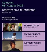 2 Tickets für Stars in Town vom8.8.26 inkl Sunrise Starzone