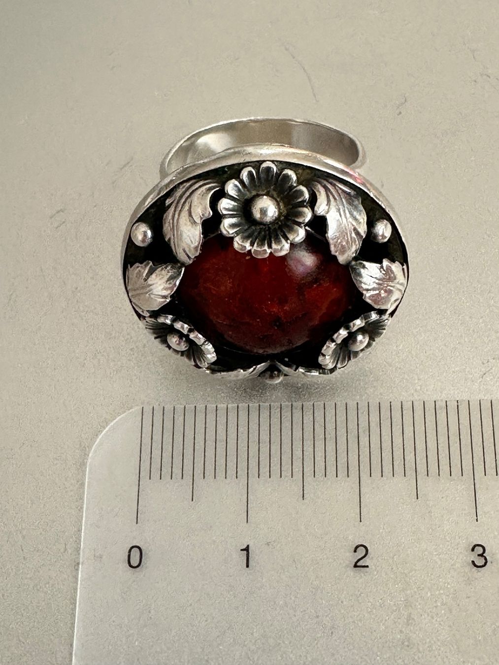 Anelli: Vintage 925 Silver Amber Ring, N.E. From: 54 – Usato da Onex venduto da Antiqueshow 4