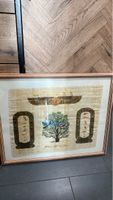 2 Egyptian Papyrus in Wooden Frame