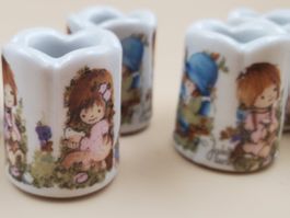 6 bougeoirs céramique vintage W. Germany