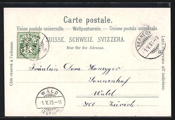 Cartoline postali: Litho Berneck, Kirche, Ruine Rosenburg,  – Usato da Berlin venduto da bartko-reher 1