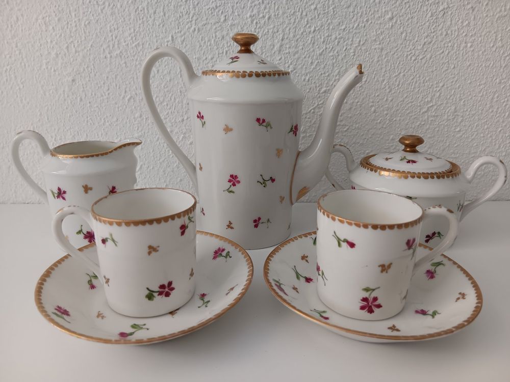 Miniature en porcelaine, dinette ou maison de poupée, service à café
