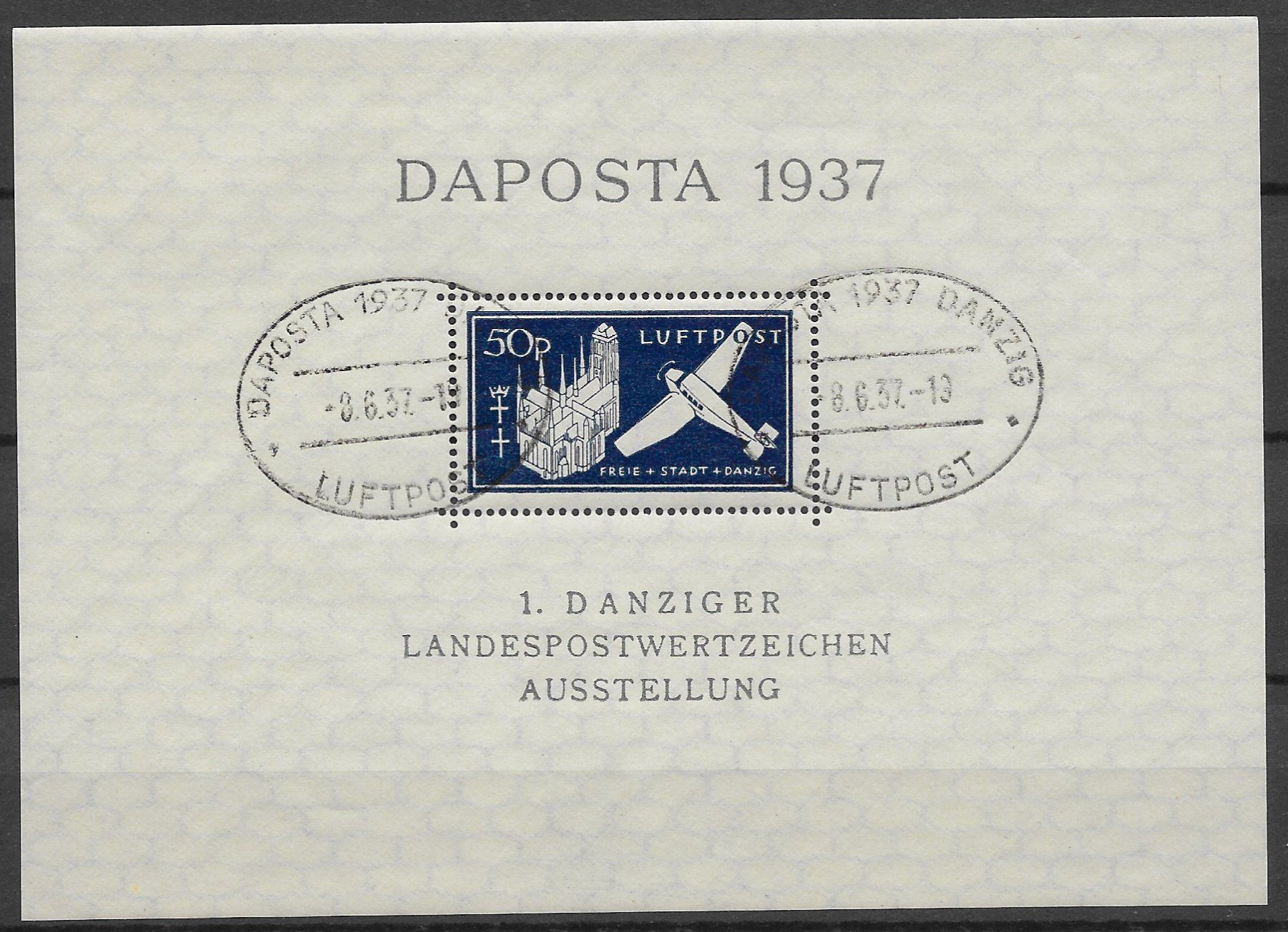 Tutti i francobolli: 1937: Danzig Blocks Nr.1 und 2 gest. – Usato da Walperswil venduto da Tcheidi 1