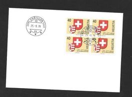 FDC Nr. 621 Viererblock ET Châtillon (JU) 25.9.1978