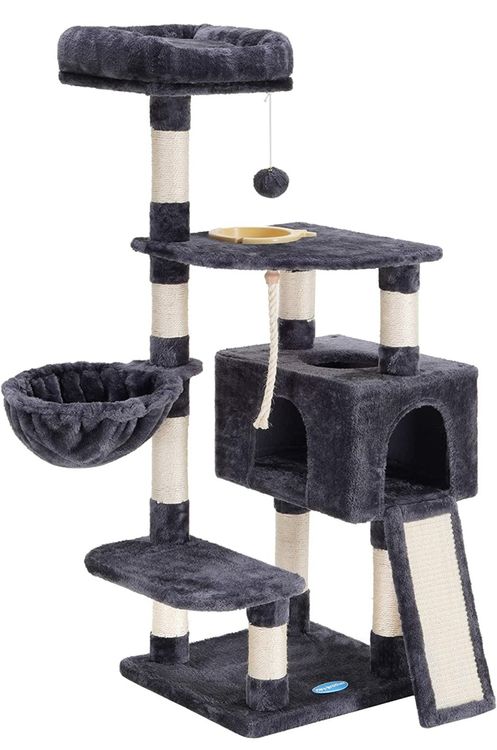 YITAHOME 137cm Kratzbaum Mit Wohnungen & Hängematte - Spielturm Für Katzen