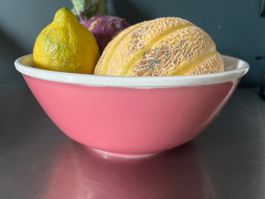 Vintage-Keramik-Schüssel / Salatschale Rosa Ø 23 cm – defekt