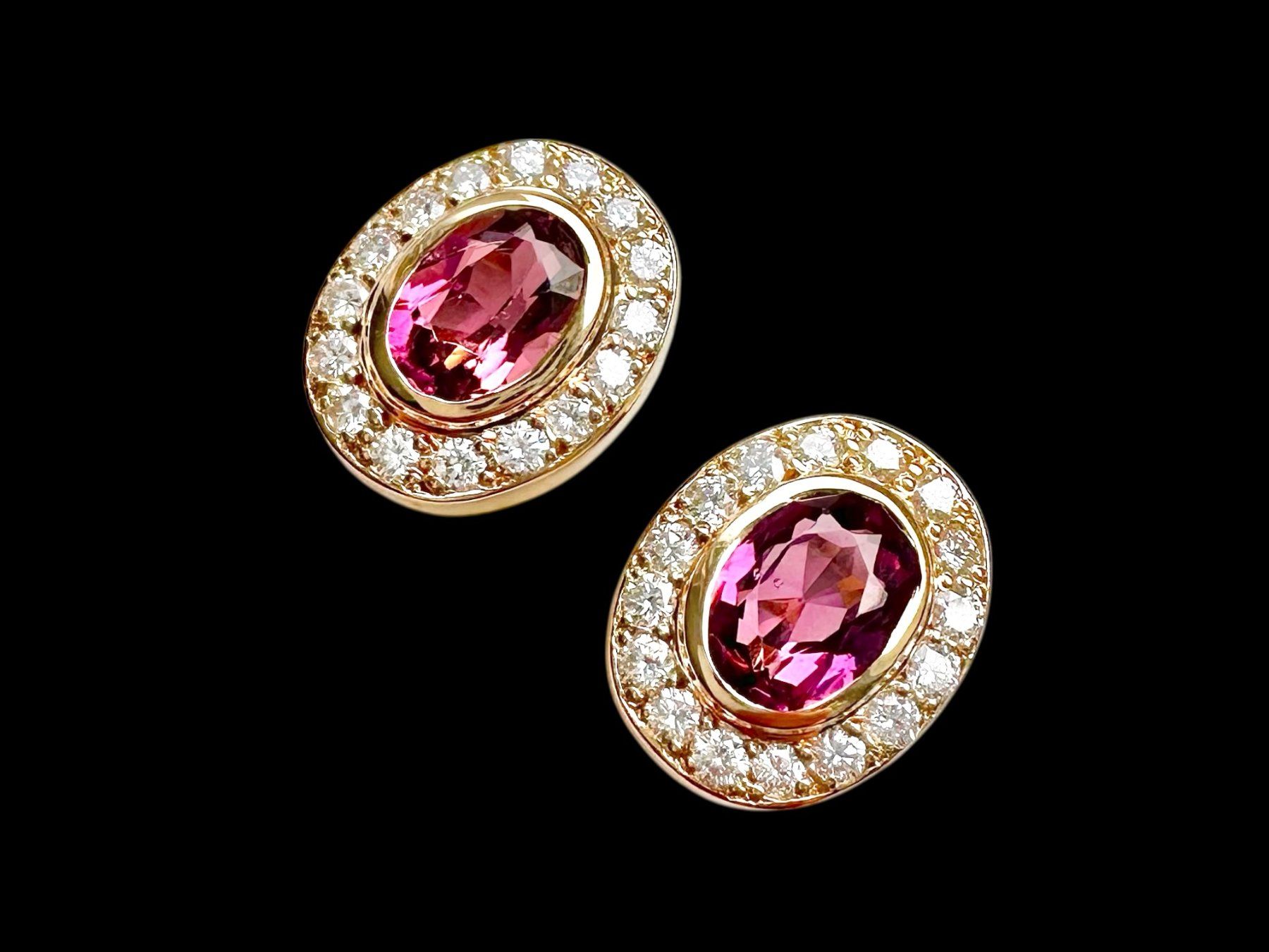 Orecchini pendenti & Orecchini a lobo: Rosa Turmalin - Diamant - Ohrstecker – Usato da Zuzwil SG venduto da artimmo 2