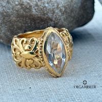 Unikate Silber Ring 925 mit Topas Grösse 56