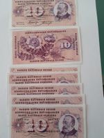 7 alte Banknoten CHF 10