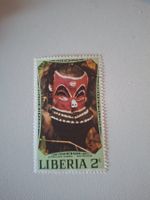 Liberia Briefmarke mit afrikanischer Maske