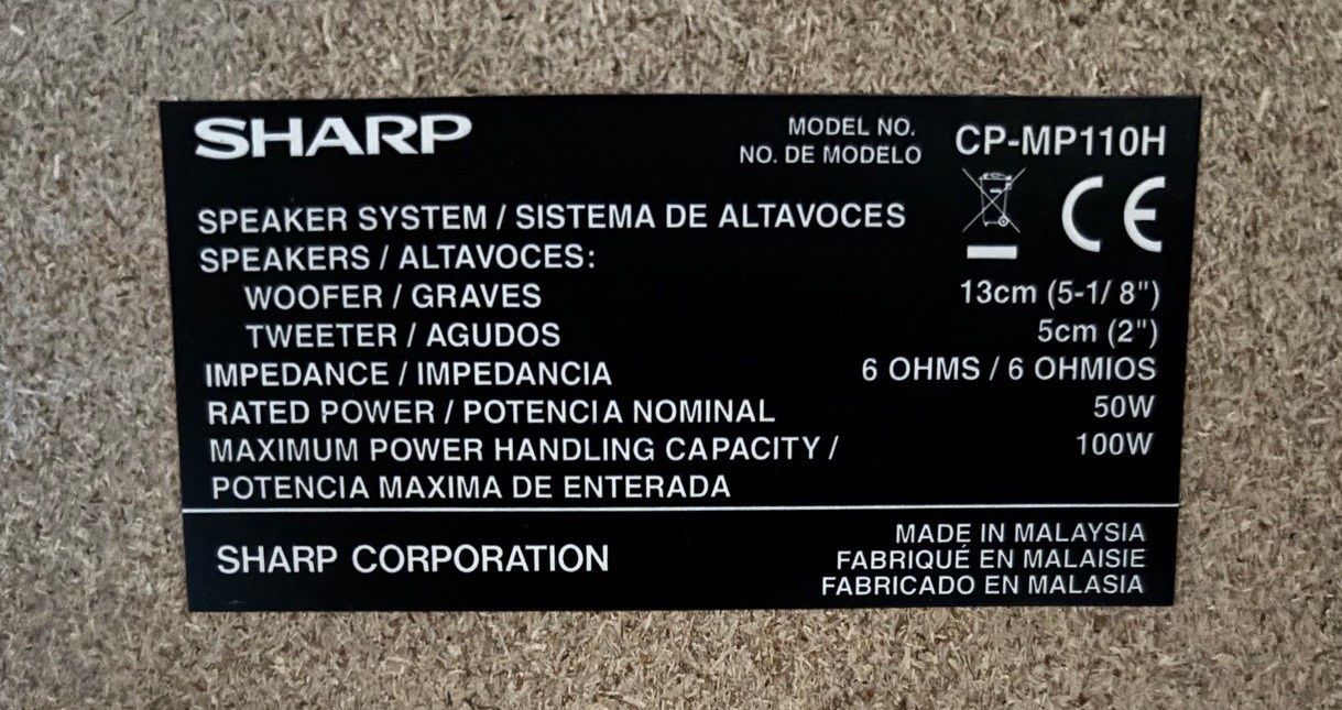 Sharp Casse acustiche: Coppia casse Sharp CP-MP110H argento con telecomando – Usato da PARADISO venduto da pin_vlj8 1