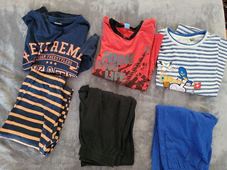 Lot de 4  pyjamas garçon, taille 110/116 - Été léger!