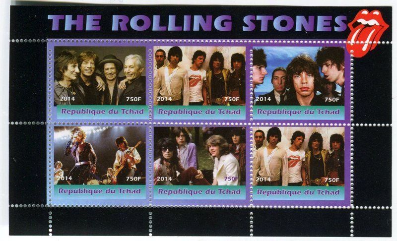 Tutti i francobolli: Block "The Rolling Stones". Tschad – Nuovo e nell'imballaggio originale da Basel venduto da Butsch5