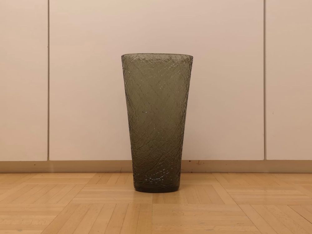 Handgefertigte Blumenvase Aus Schwarzem Glas – Mundgeblasen, 22 Cm Hoch, 4 Liter Fassungsvermögen