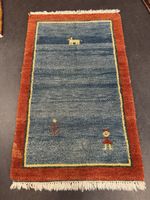 Gabbeh Orientteppich handgeknüpft blau 