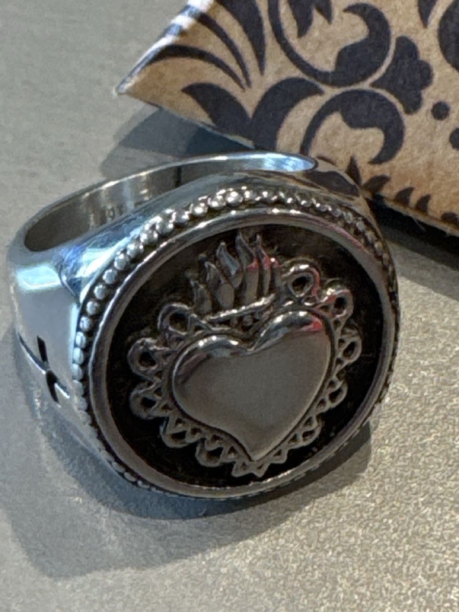 Ringe: Fingerring, Ring Edelstahl mit Herz, NEU 18 mm – Neu (gemäss Beschreibung) aus Lotzwil von Tgdromad