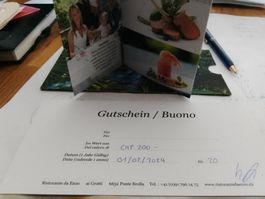 Gutschein 200.- Essen im Tessin