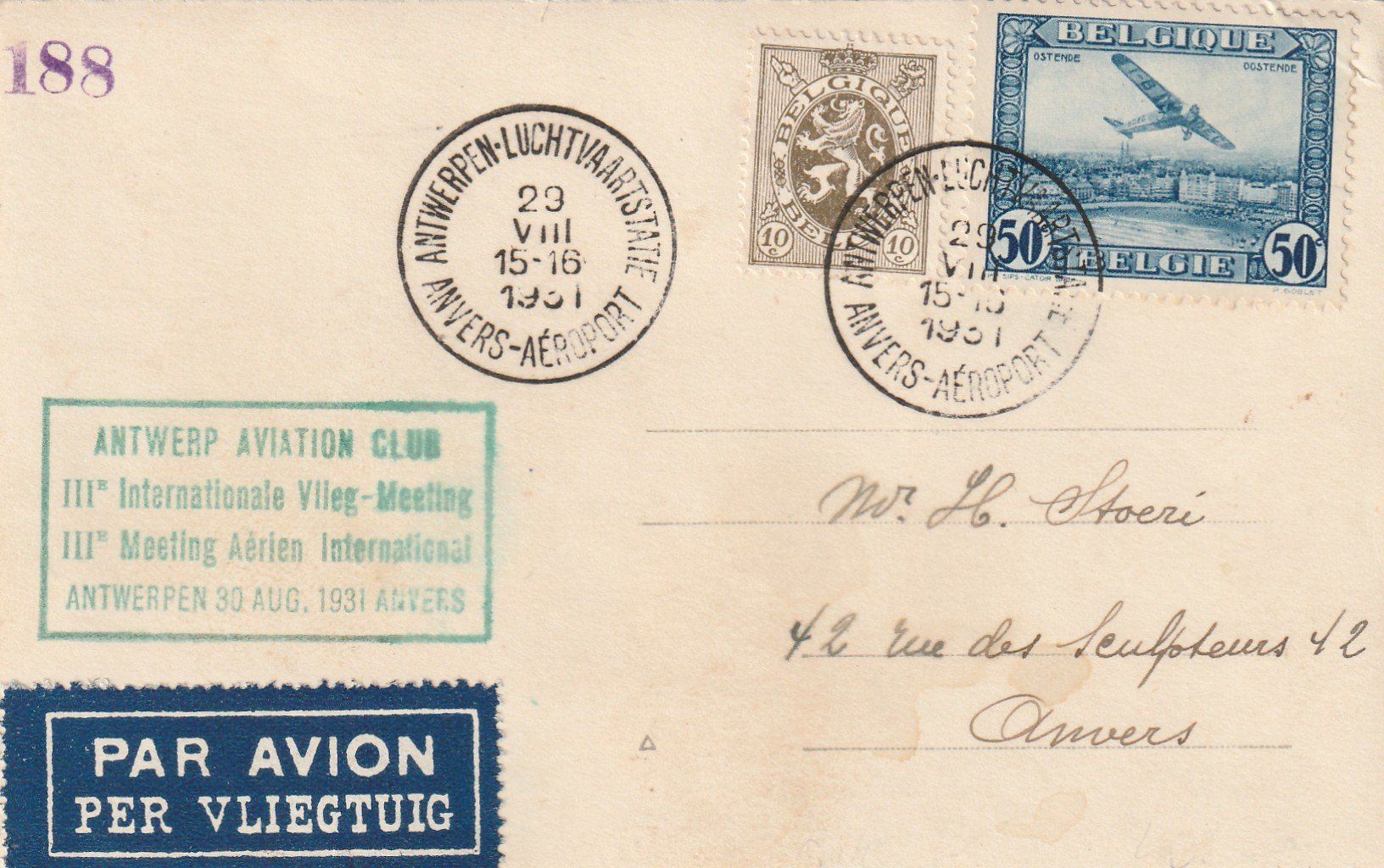 Cartoline postali: Belgien Flugplatz mit Flugzeug belebt – Usato da Rorschacherberg venduto da fratovi2 1