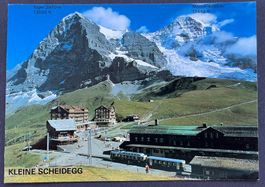 KLEINE SCHEIDEGG, Bahnhof mit WAB, ca. 1980
