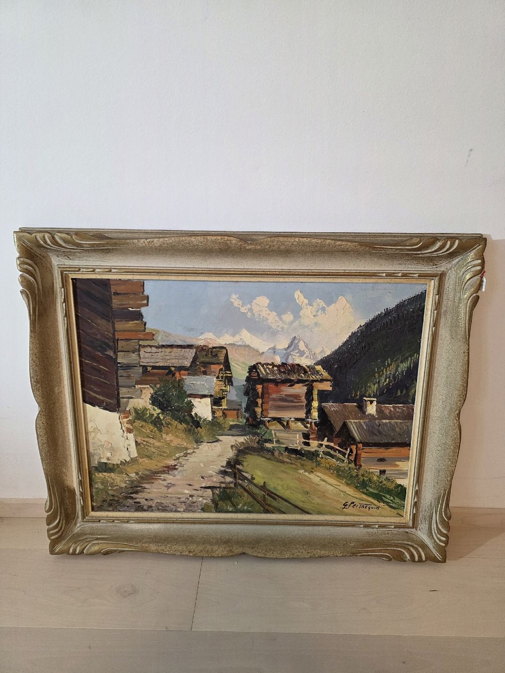 Tableau huile G. Peitrequin Chalets Valais (D'occasion) à Paudex pour ...