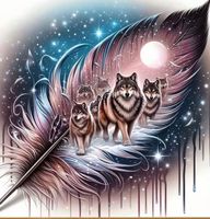 Diamond Painting: Wolfsrudel in Feder 40x40cm