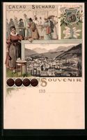 Litho Chur, Ortsansicht, Kurgäste und W
