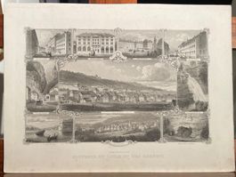 Gravure Souvenir du Locle Krusi 1880