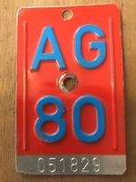 AG 80 - VELONUMMER - FAHRRADSCHILD - PLAQUE DE VELO - AG 80