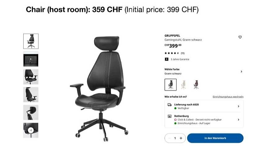 Sedie: IKEA GRUPPSPEL Computerstuhl – Usato da Kriens venduto da mar_6wy6 1
