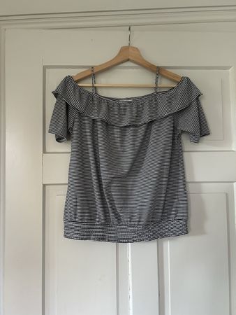 H&M Streifen Off-Shoulder Shirt Gr. 158/164 Sommer Top