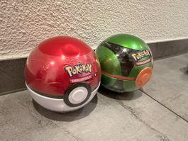 Pokémon Pokéball + Finsterball Tin OVP Deutsch 6 Booster
