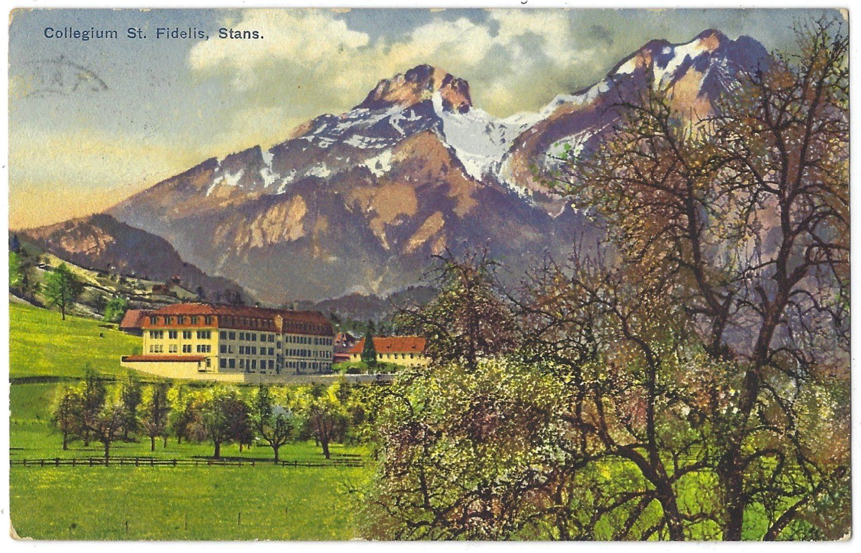 Cartoline postali: Collegium   St.  Fidelis,   Stans. – Usato da Bütschwil venduto da Jackson1A