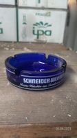 12 stk. Schneider Weisse Aschenbecher, Glas, Blau, Rarität!