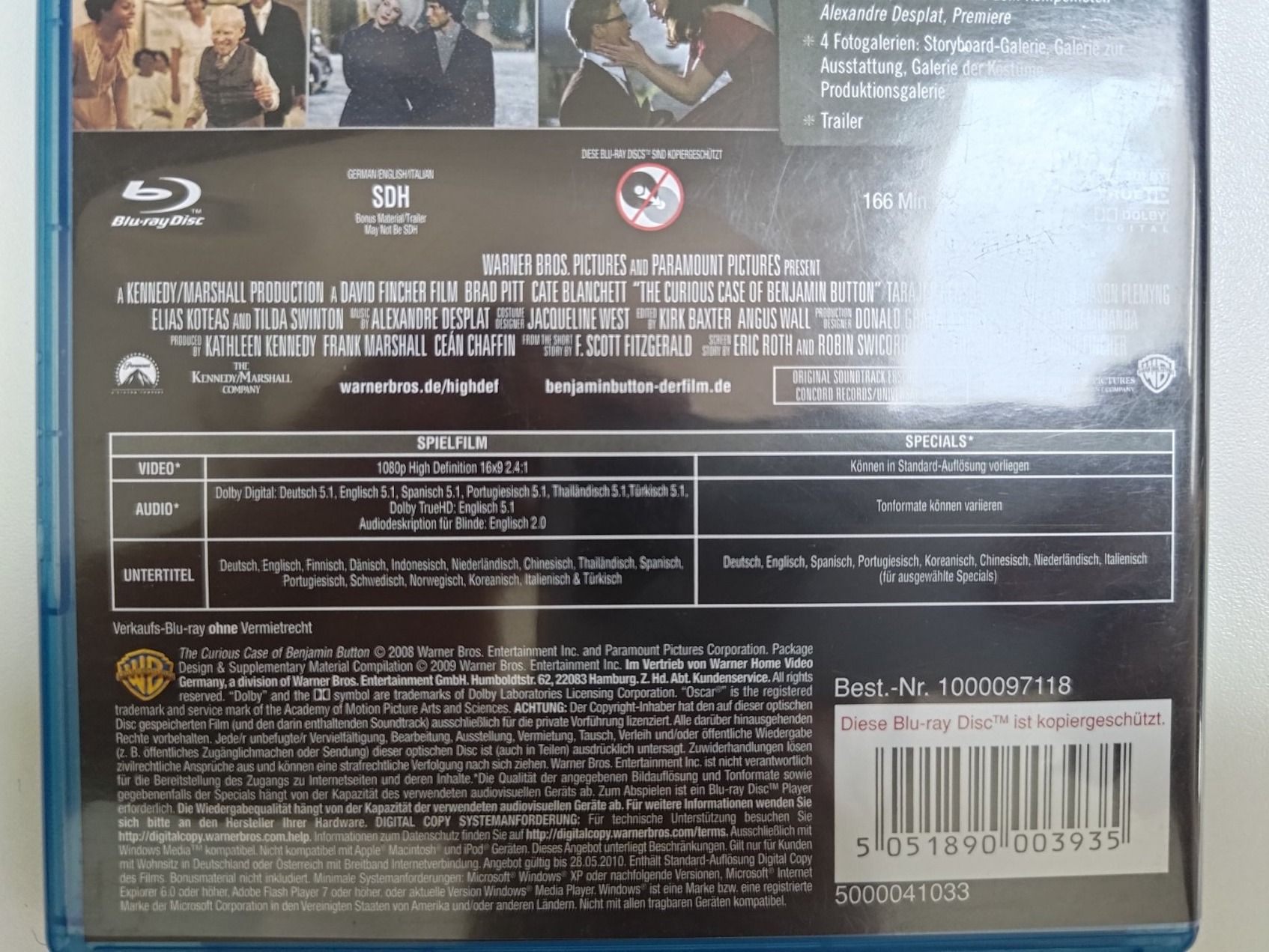 Tutti i DVDs: Der seltsame Fall des Benjamin Button – Usato da Liestal venduto da Kratzilla 3