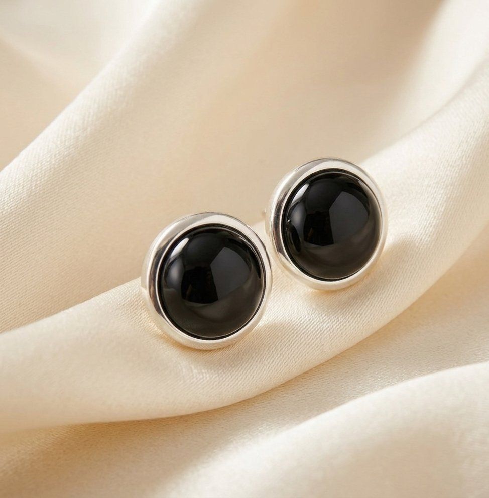 Orecchini pendenti & Orecchini a lobo: Silber 925 Ohrringe mit Cabochon Onyx - Neu – Nuovo e nell'imballaggio originale da Uetikon am See venduto da Coralreef