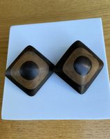 Ohrclips Ohrringe Holz Quadrat