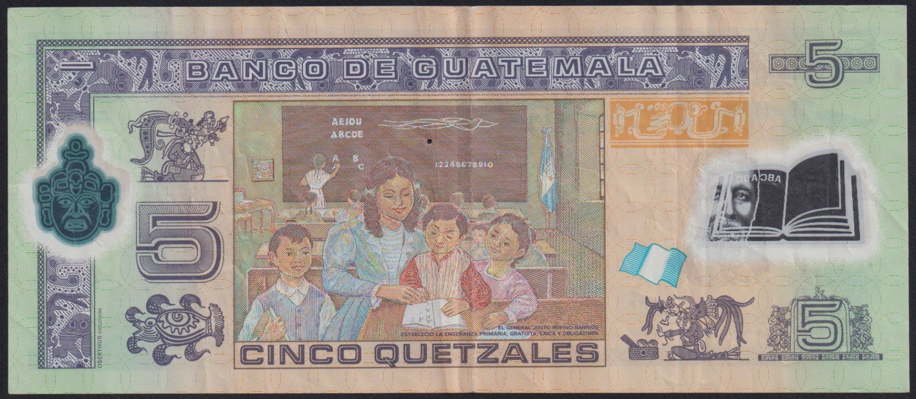 Banconote: Guatemala 5 Quetzales 2012 – Usato da Brugg AG venduto da banknoten_muesli 1