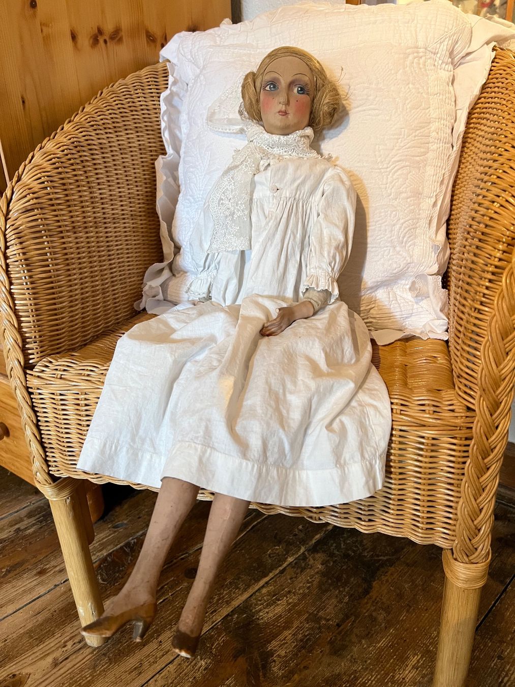 Bambole: Wunderschöne antike Boudoir-Puppe – Usato da Arboldswil venduto da Floehmi66