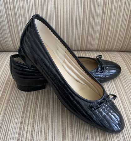 Schwarze Lackleder Schuhe Ballerina von BRUNATE Gr.40