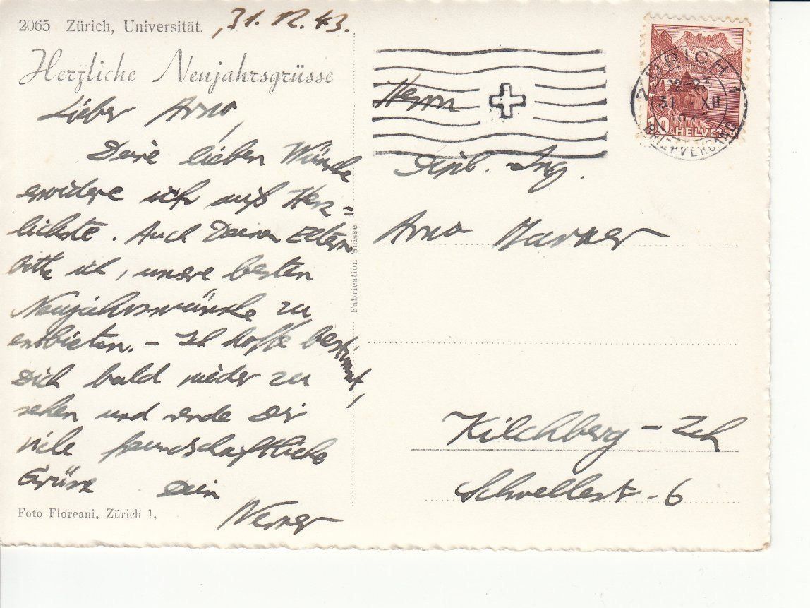 Ansichtskarten: Zürich Universität 1943 – Gebraucht aus Bürglen TG von StampGraf 1