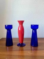 Drei Design-Vasen aus Glas