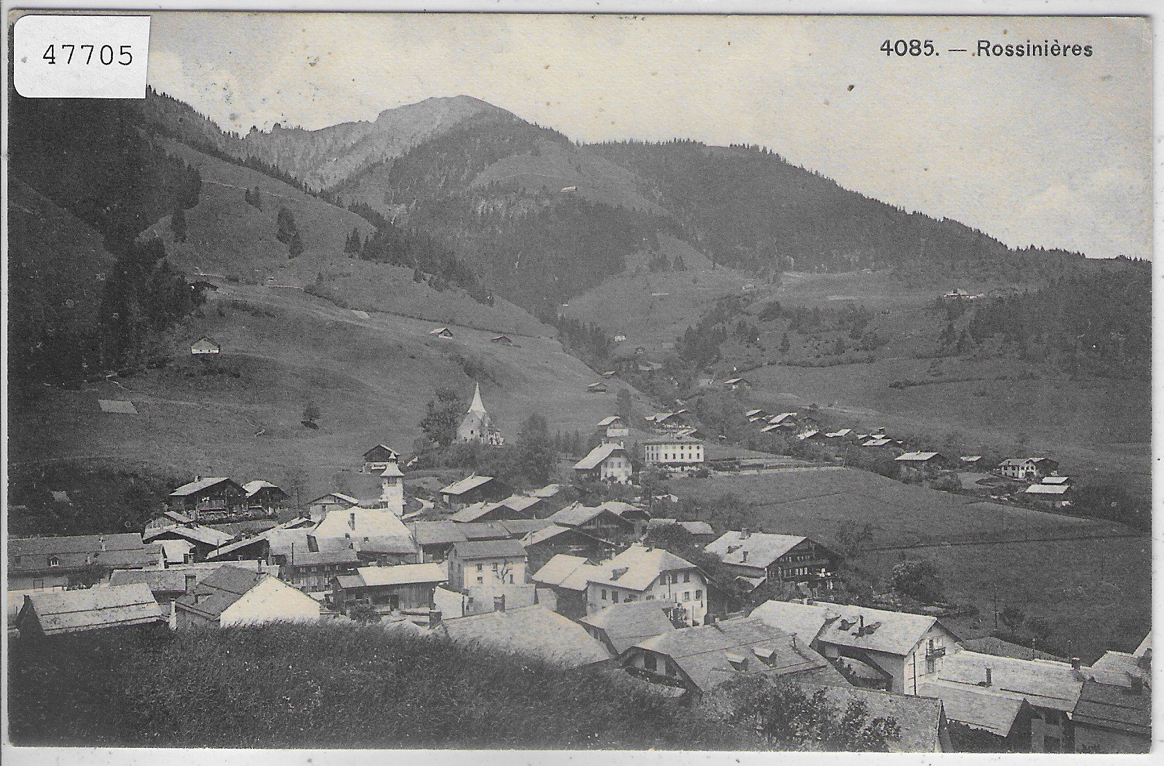 Cartoline postali: Rossinieres - Vue generale – Usato da Ettingen venduto da Kartenplanet
