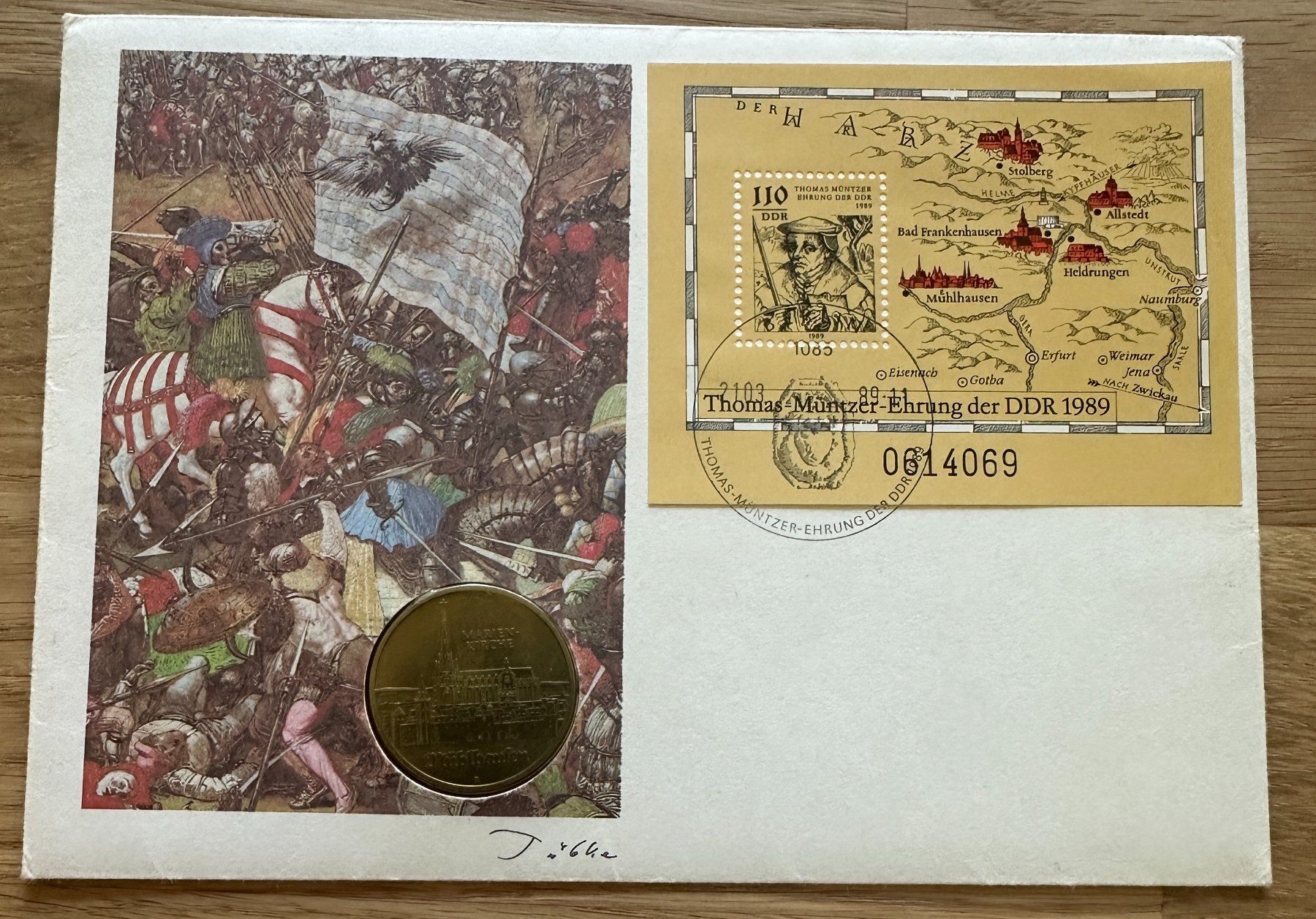 Tutti le monete: 1989 DDR Numisbrief 5 Mark mit Block – Usato da St-Sulpice VD venduto da ME22