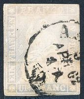 Sitzende Helvetia ungezähnt 1854-1863 gestempelt