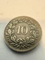 Schweiz 10 Rappen 1880 – Original alte Schweizer Münze – Hel